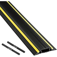 D-Line FC83H | Canaleta pasacables para suelo | 83 mm x 1-8m - negro y amarillo